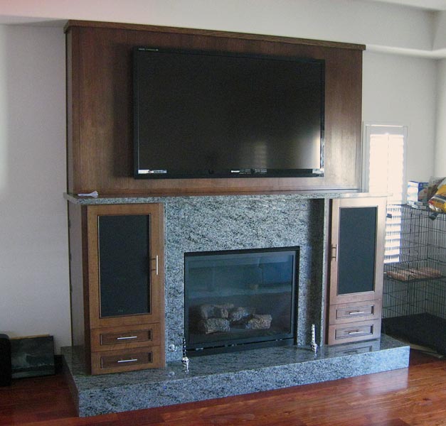 fireplace, solid wood with entertainment center