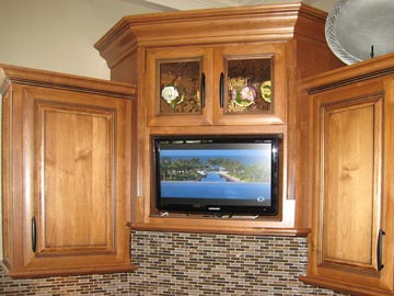 corner cabinet with TV