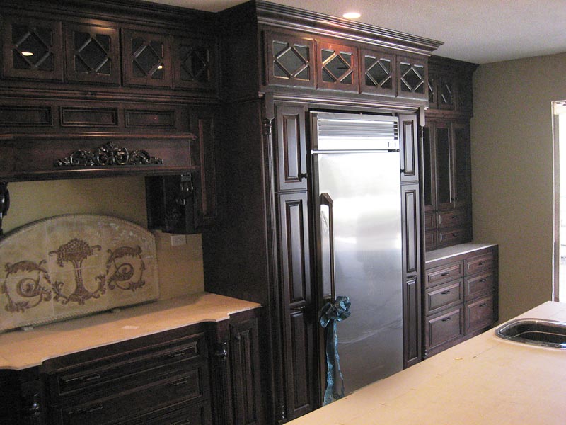 custom kitchen cabinets, wood carving