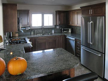 solid wood kitchen cabinet, glass inserts