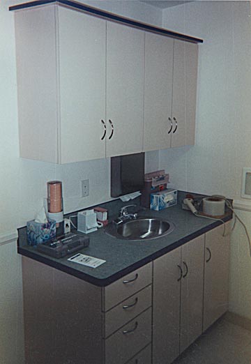 Medical Office Garage Storage And Formica Cabinets Counter Tops