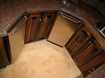 cabinet view of wet bar