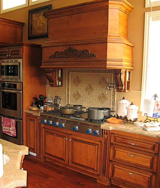 custom kitchen cabinets, wood carving