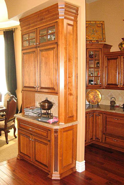 custom kitchen cabinets, wood carving