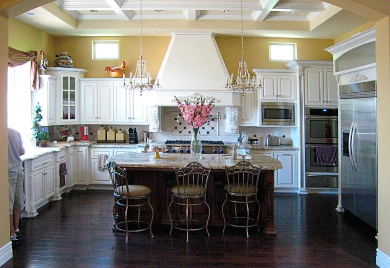 custom kitchen cabinets, wood carving