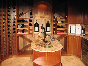 wine racks, circular, custom wood