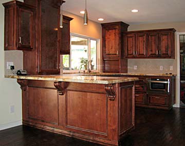 carved kitchen island cabinetry